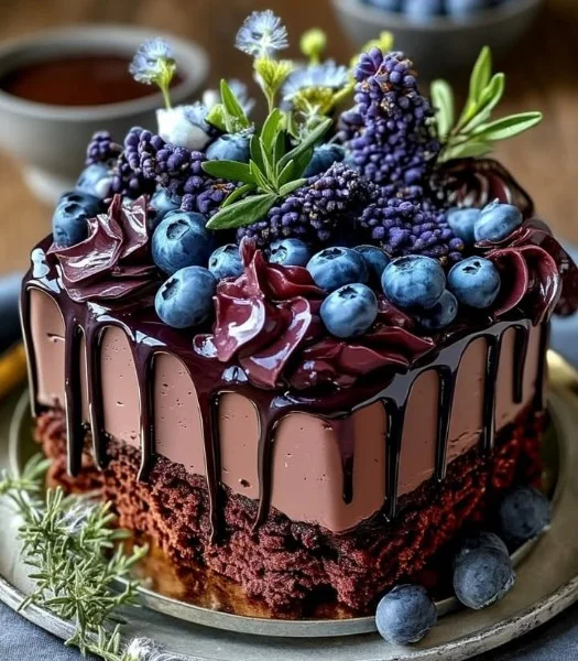 Blueberry Chocolate Lavender Dream Cake