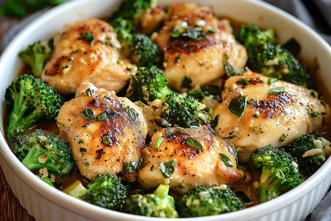 Garlic Chicken with Broccoli and Spinach